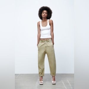 ZARA BAGGY PAPERBAG JEANS - NWT